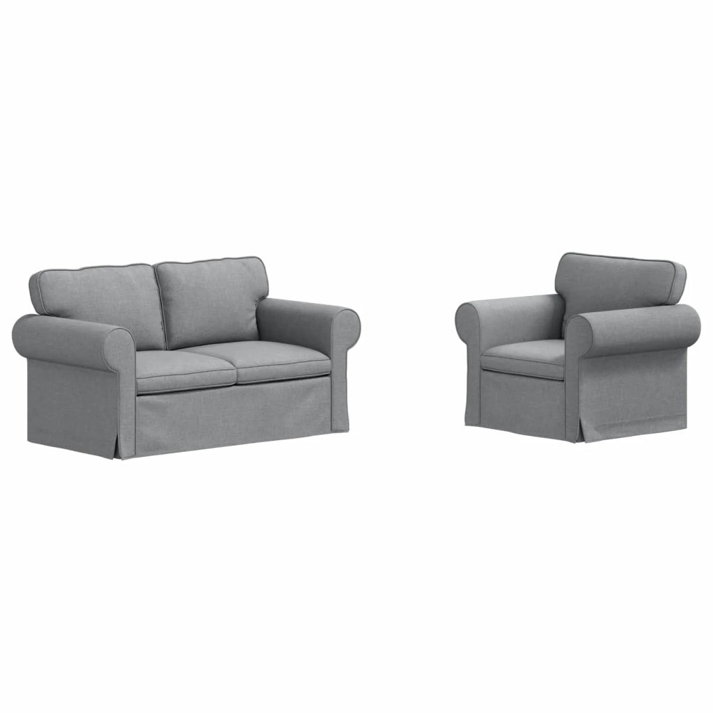 Set di divani 2 pcs Grigio chiaro 155 x 82 x 80 cm Tessuto 3407486