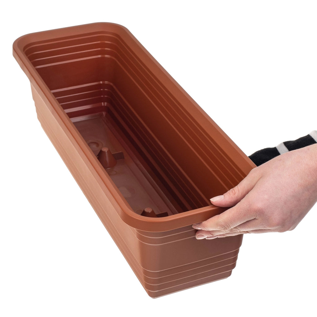 Vaso da fiori per balcone KADAX, 50 cm, rosso mattone.