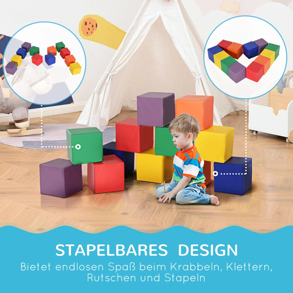 Blocchi da Costruzione Morbidi per Bambini ¨C Minimal ¨C Rosso e Giallo
