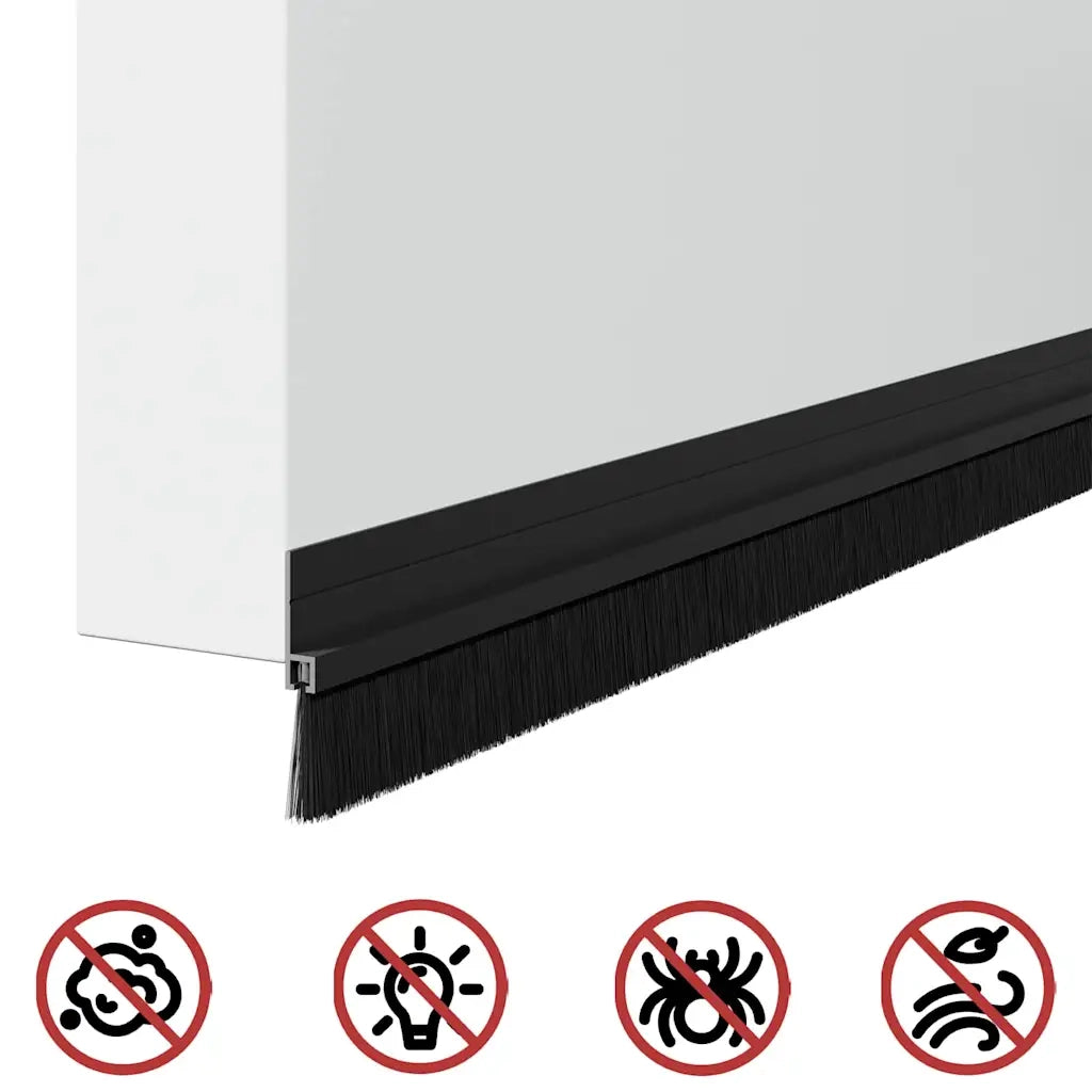 Spazzole per porte autoadesive 6 pcs Nero 100 cm 42019562