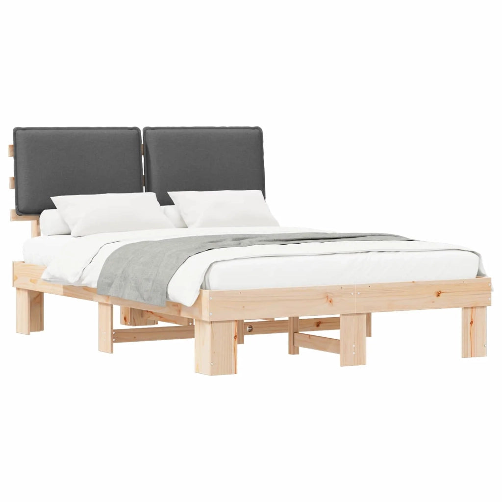 Letto con Testiera Rivestita-Struttura Letto con Testiera Grigio scuro 160 x 200 cm 301739