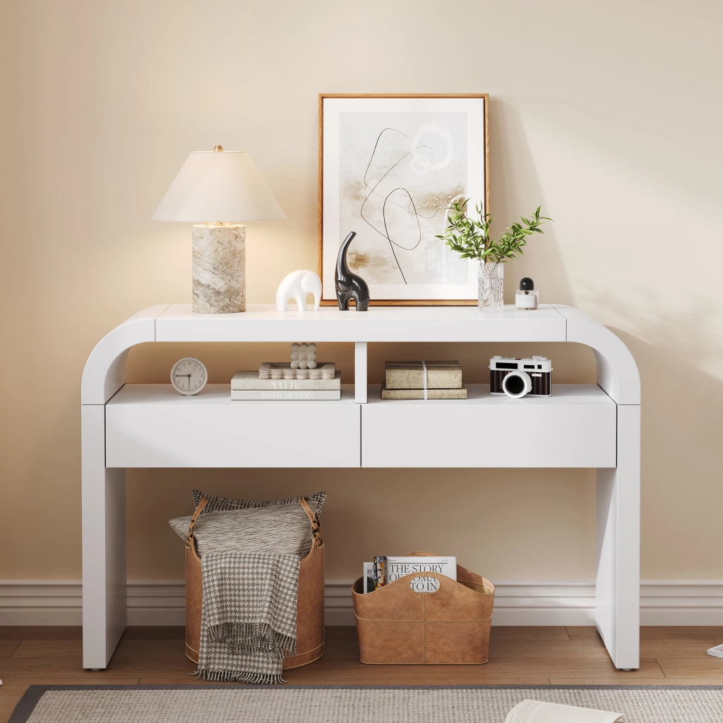 Consolle Ingresso con Cassetti e Ripiani ¨C Xylo ¨C Bianco, Slim