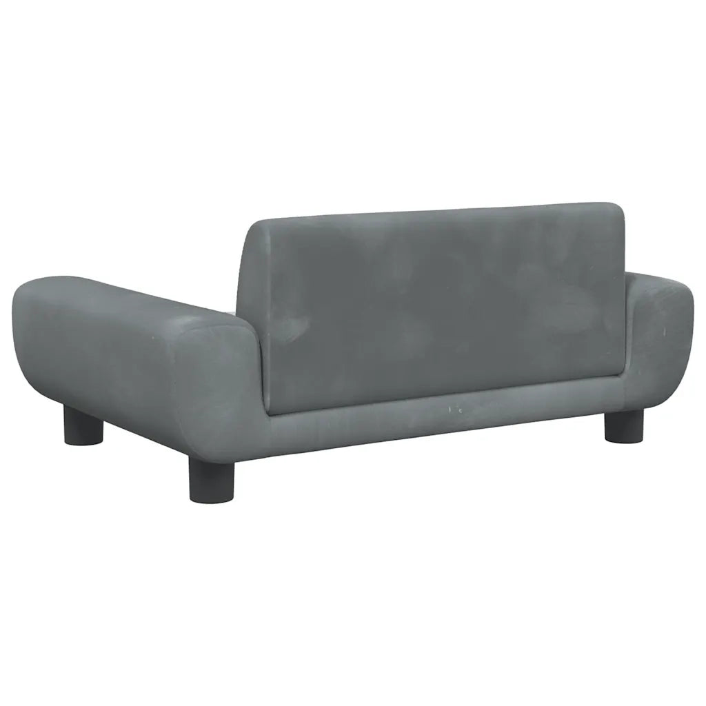 Divano per Bambini-Sofa-Divanetto Grigio Scuro 70x45x33 cm in Velluto