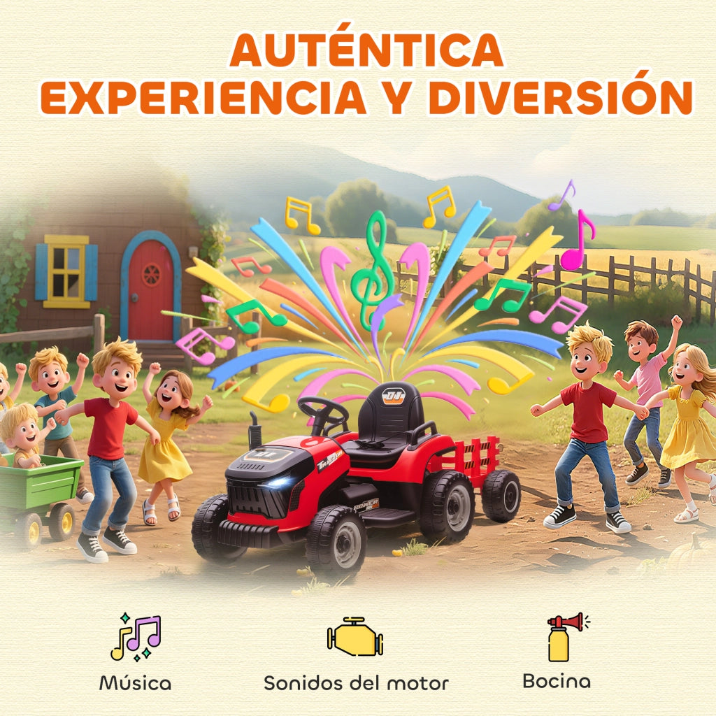 Trattore Elettrico per Bambini ¨C zephmum ¨C Rosso, 12V