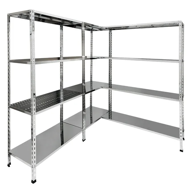 Scaffale in acciaio inox con ganci cm. 130x30x150h