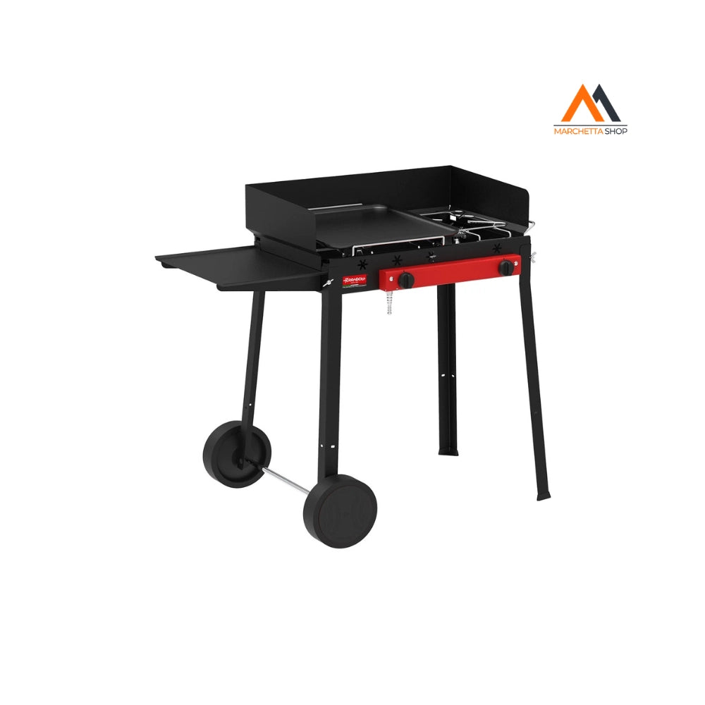 BARBECUE CARRELLATO A GAS 'COMBINATO' cm. 71 x 48 x 69 (L x