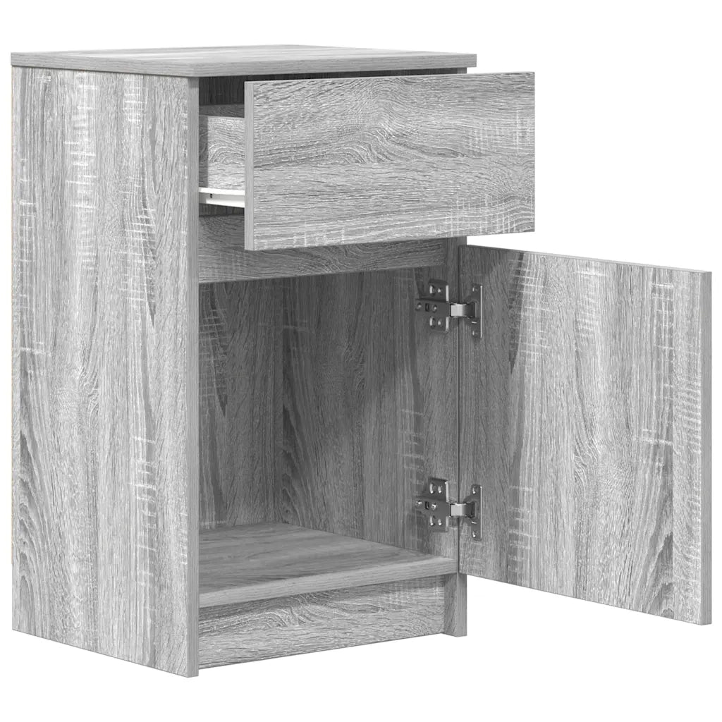 Set di 2 Comodini | Armadio da Notte | Mobiletto da notte Grigio Sonoma 39x35x65 cm in Legno Multistrato