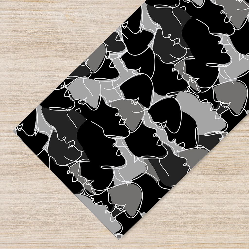 Tappeto Cucina Antiscivolo Made in Italy Passatoia Antimacchia Multiuso Corridoio Soggiorno Lavabile in Lavatrice - 50x500 - Face nero