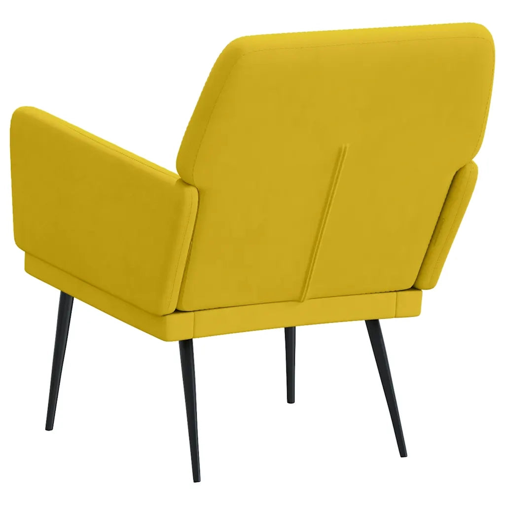 Poltrona Gialla 62x79x79 cm Velluto 351378