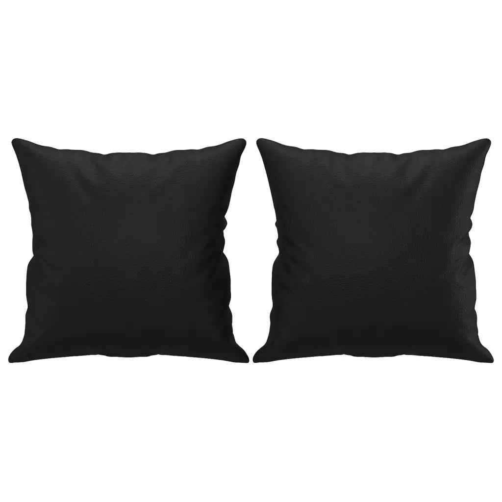 Set di Divani 3 pz con Cuscini Nero in Similpelle