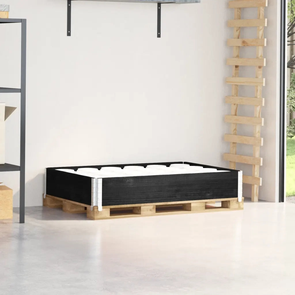 vidaXL Paretale per Pallet Nero 120x80 cm in Legno Massello di Pino