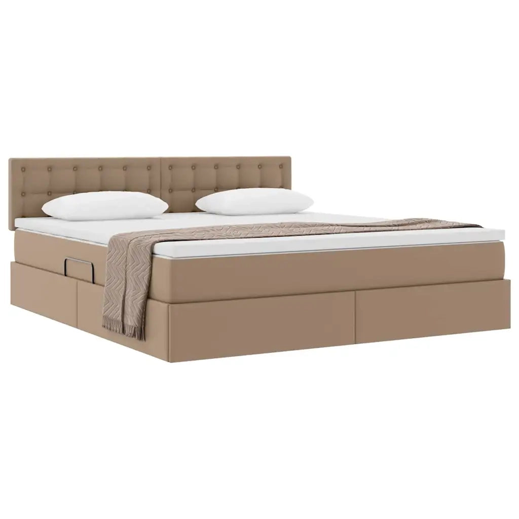 Letto con contenitore e materasso Cappuccino 180 x 200 cm 3370408