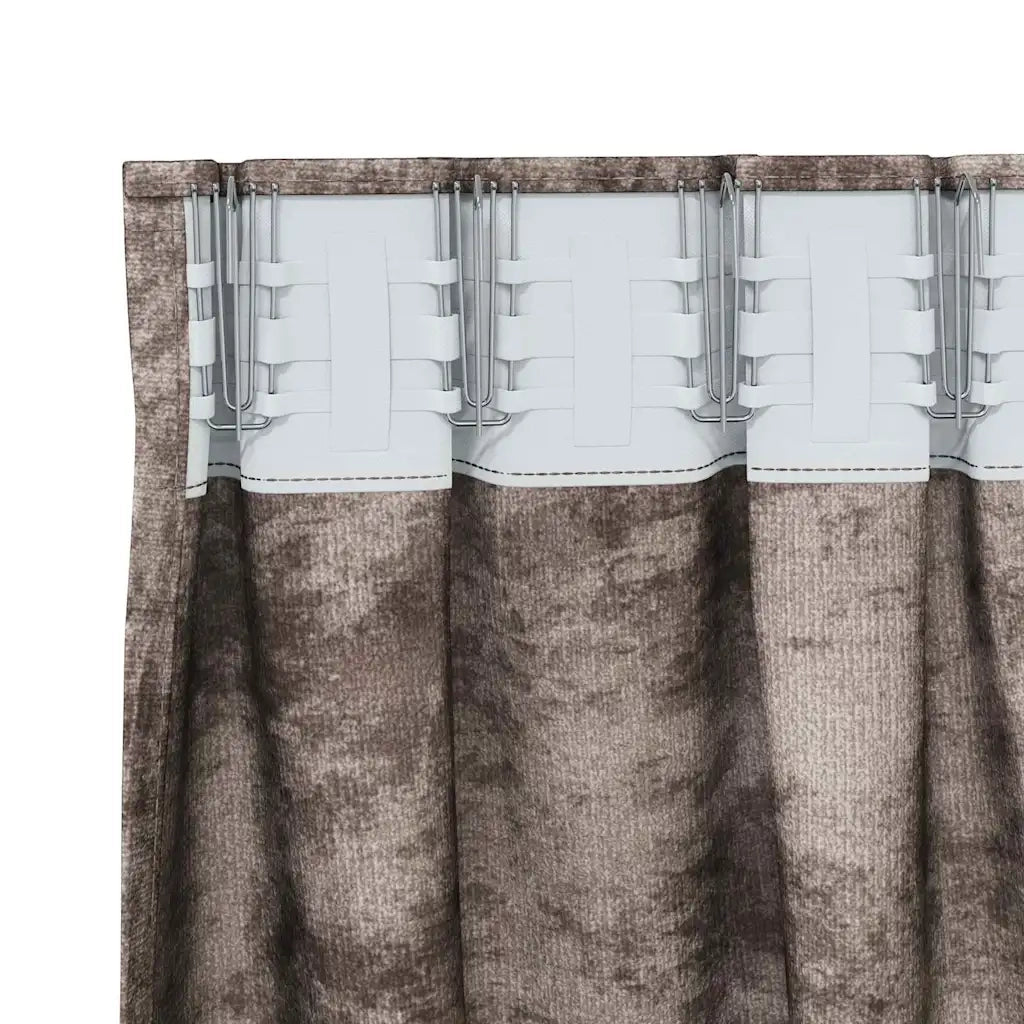 Tende in Velluto 2 pz Cappuccino 260 x 140 cm Velluto