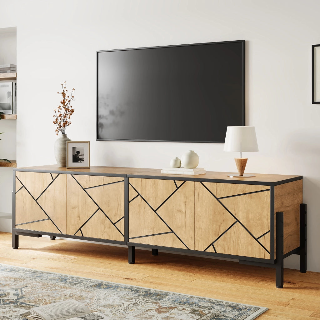 Cassettiera TV naturale in MDF lunghezza 153 cm