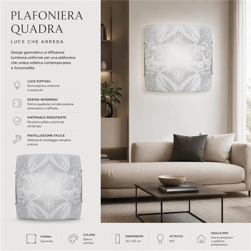 ROBERTA LAMPADA PLAFONIERA DA SOFFITTO E27 1 LUCE 30CM