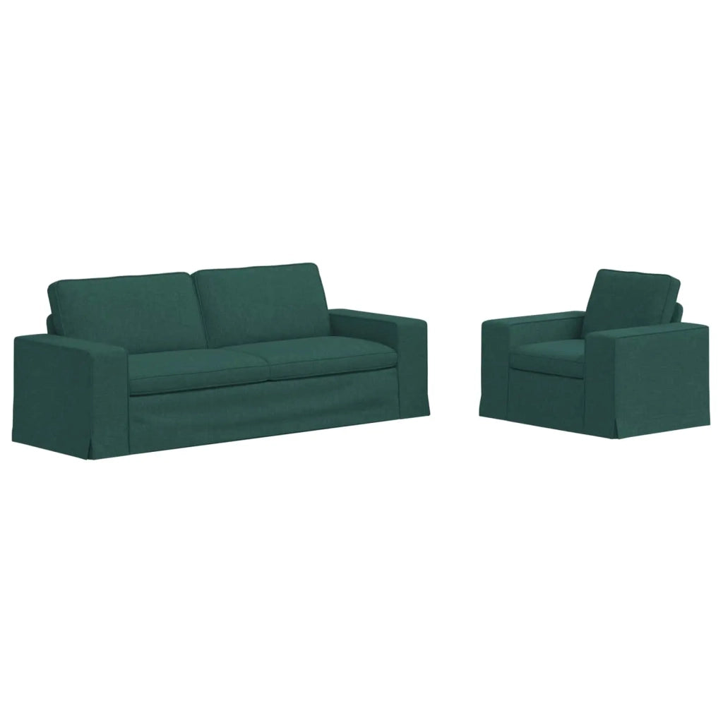 Set di divani 2 pcs Verde Scuro 222 x 80 x 82 cm Tessuto 3407591