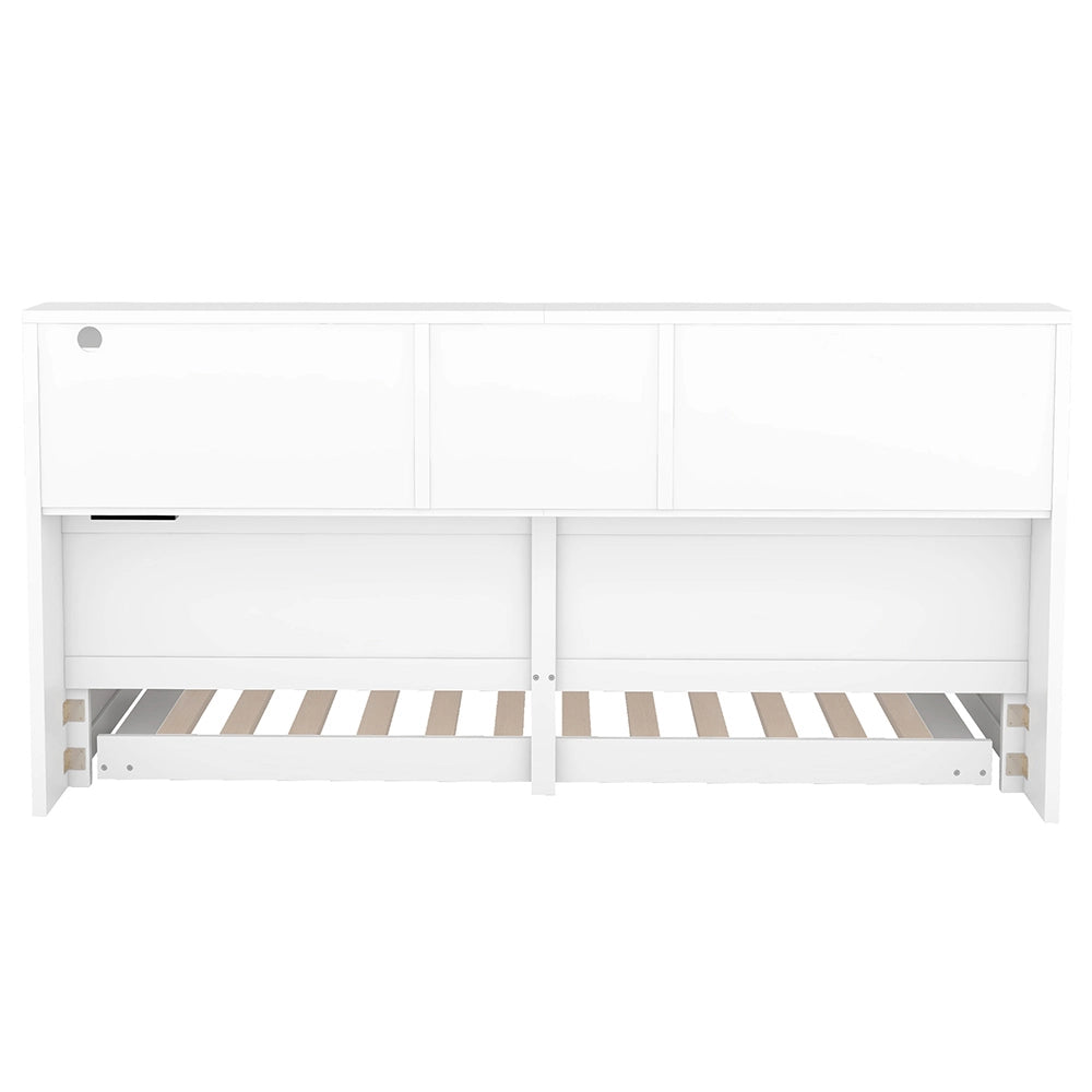 Divano letto daybed - Xylo - 90x200 cm LED USB contenitore bianco