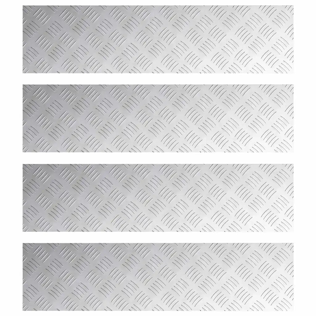 Gradini per Scale 4 pcs Argento 100 x 25 cm Alluminio 4104282