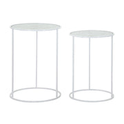 Set di Tavolini VKH556, Bianco, Metallo, 43x43x60 cm