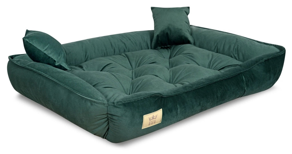 AIO FACTORY 100x75 cm Letto per cani in velluto verde scuro impermeabile