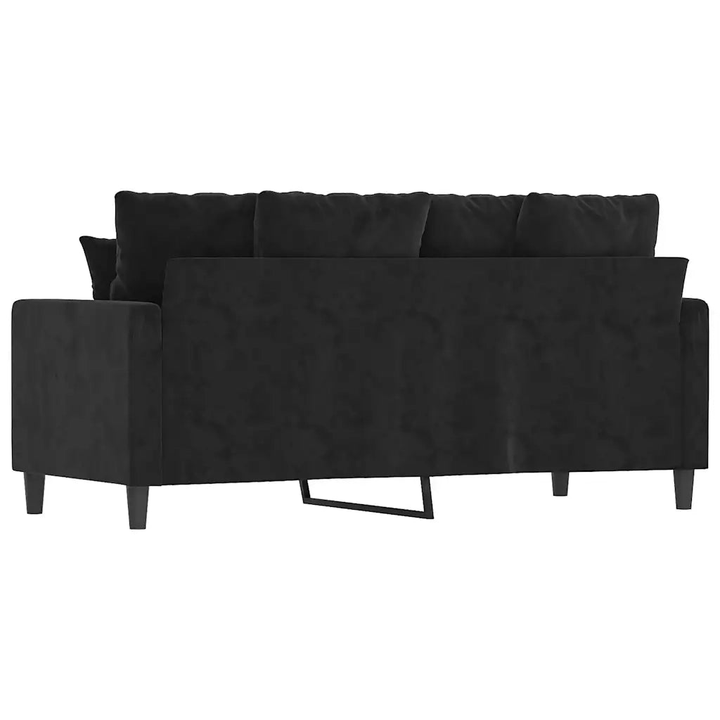 Divano | Divano da soggiorno | Sofa a 2 Posti Nero 140 cm in Velluto