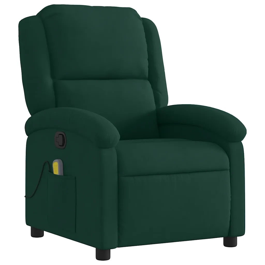 Poltrona reclinabile massaggiante in Velluto Verde Scuro 3205954