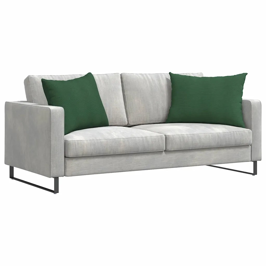 Cuscini da Divano 2 pcs Verde Scuro 70 x 50 cm Tessuto in Cords 42013779