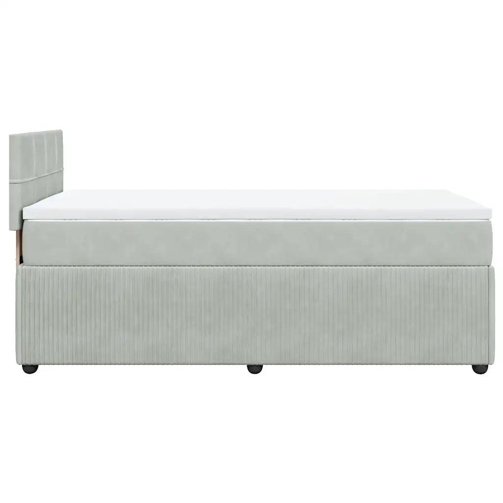 Giroletto a Molle con Materasso Grigio Chiaro 100x200cm Velluto 3287662