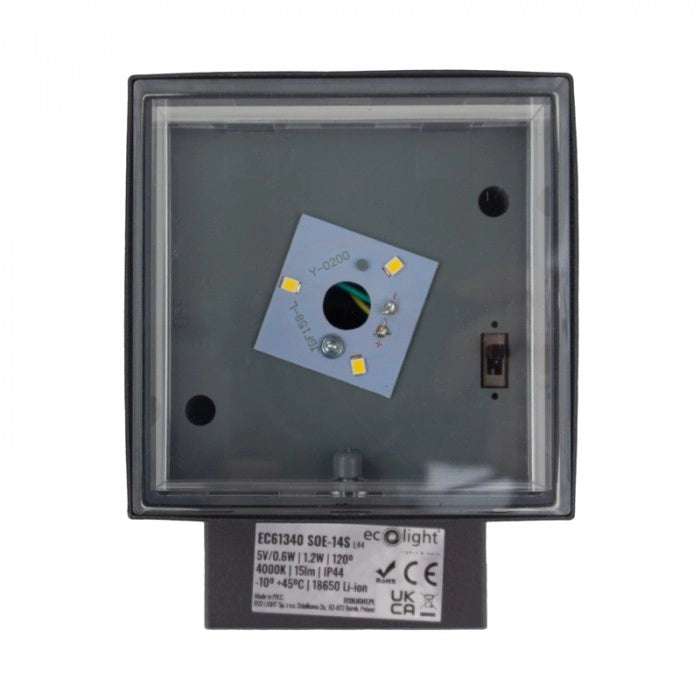 Applique solare LED 1,2W 4000K crepuscolare Ecolight