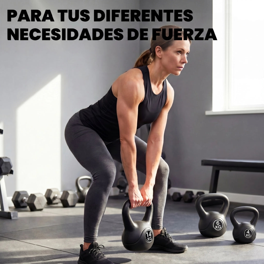 Kettlebell 14 kg ¨C Minimal ¨C 26x18x32 cm Nero