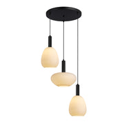 Lampada a sospensione GATER nera/opalina 3xE27 Italux