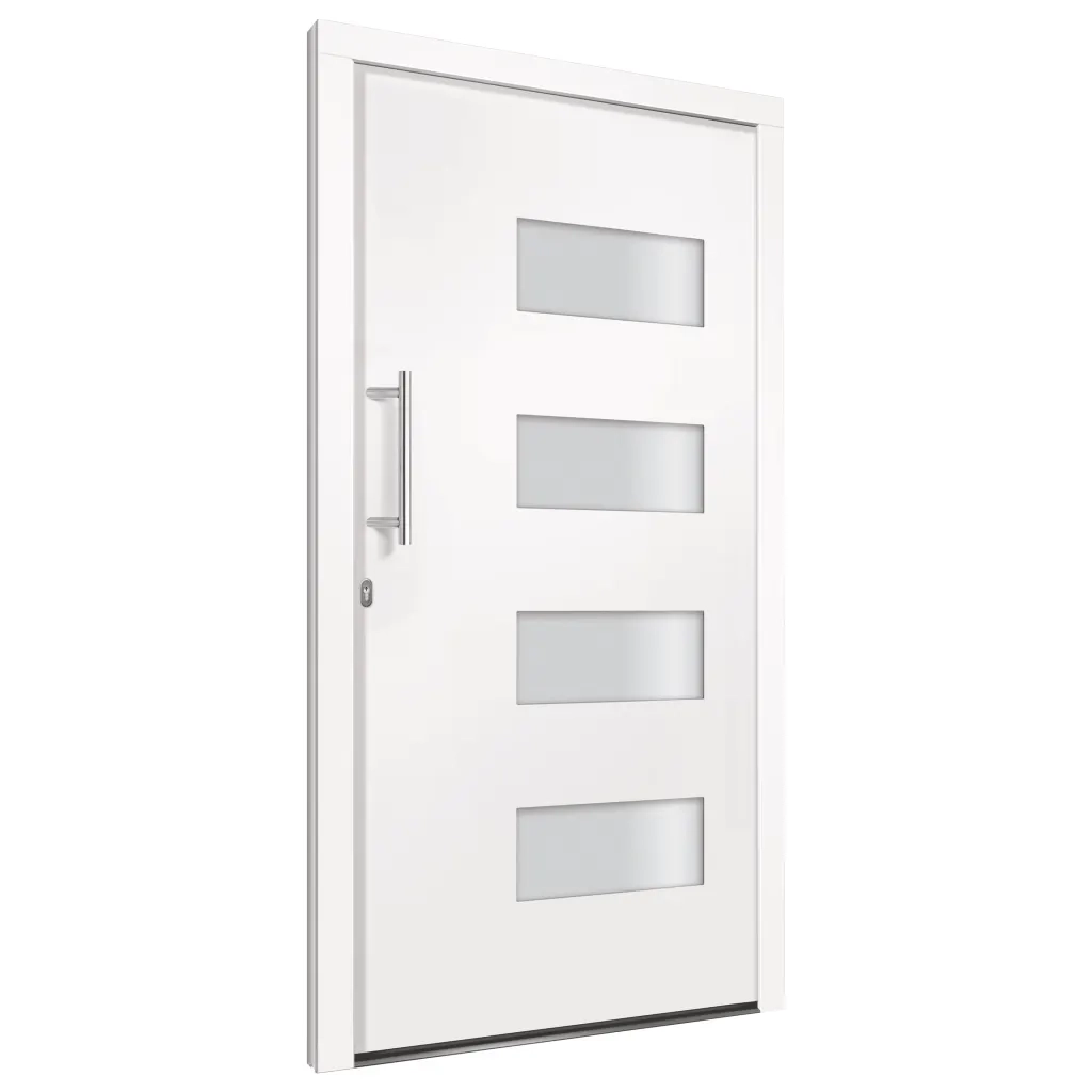 Porta d'Ingresso in Alluminio e PVC Bianco 110x210 cm