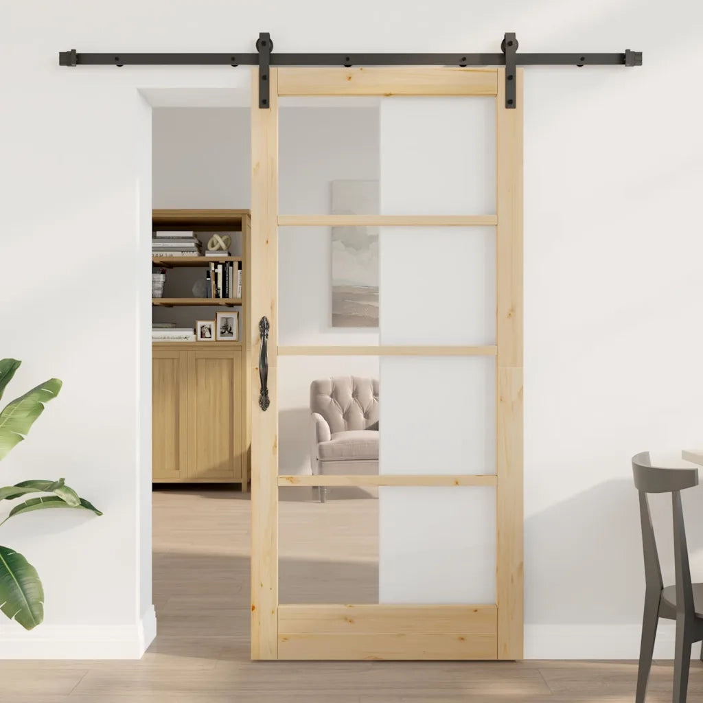 Porta scorrevole ORKDAL Naturale e Nero 93 x 202 cm 3331867