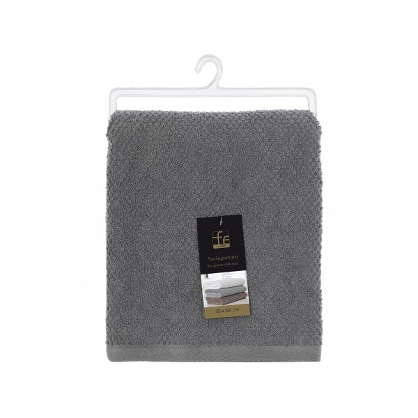 ASCIUGAMANO VISO 55X100CM GRIGIO IN COTONE