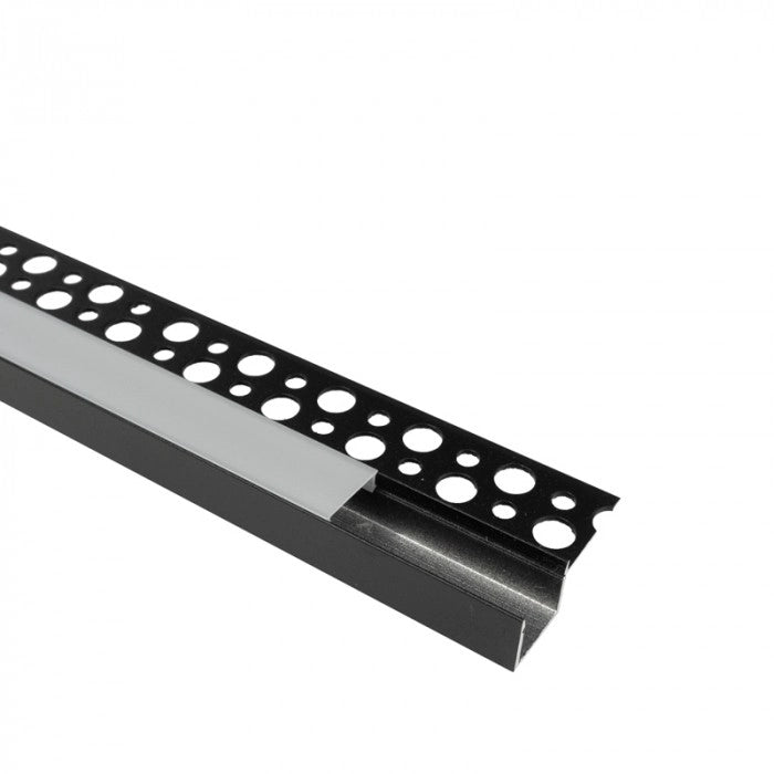 Profilo LED GP1S da incasso nero, diffusore 2m Ecolight