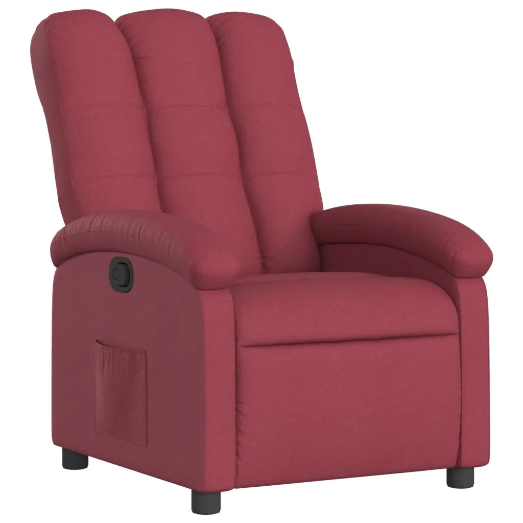 Poltrona Reclinabile in Tessuto Rosso Vino 371730