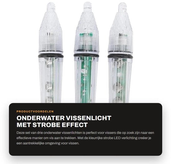 Kit di illuminazione subacquea con effetto strobo, set da 3 pezzi