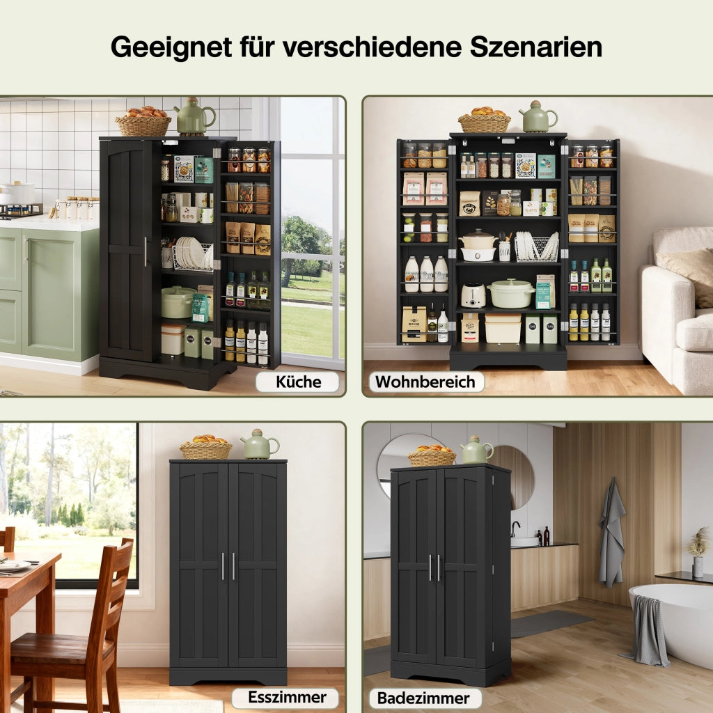 ARMADIO ALTO 120x60x40 cm in MDF Nero con luce LED