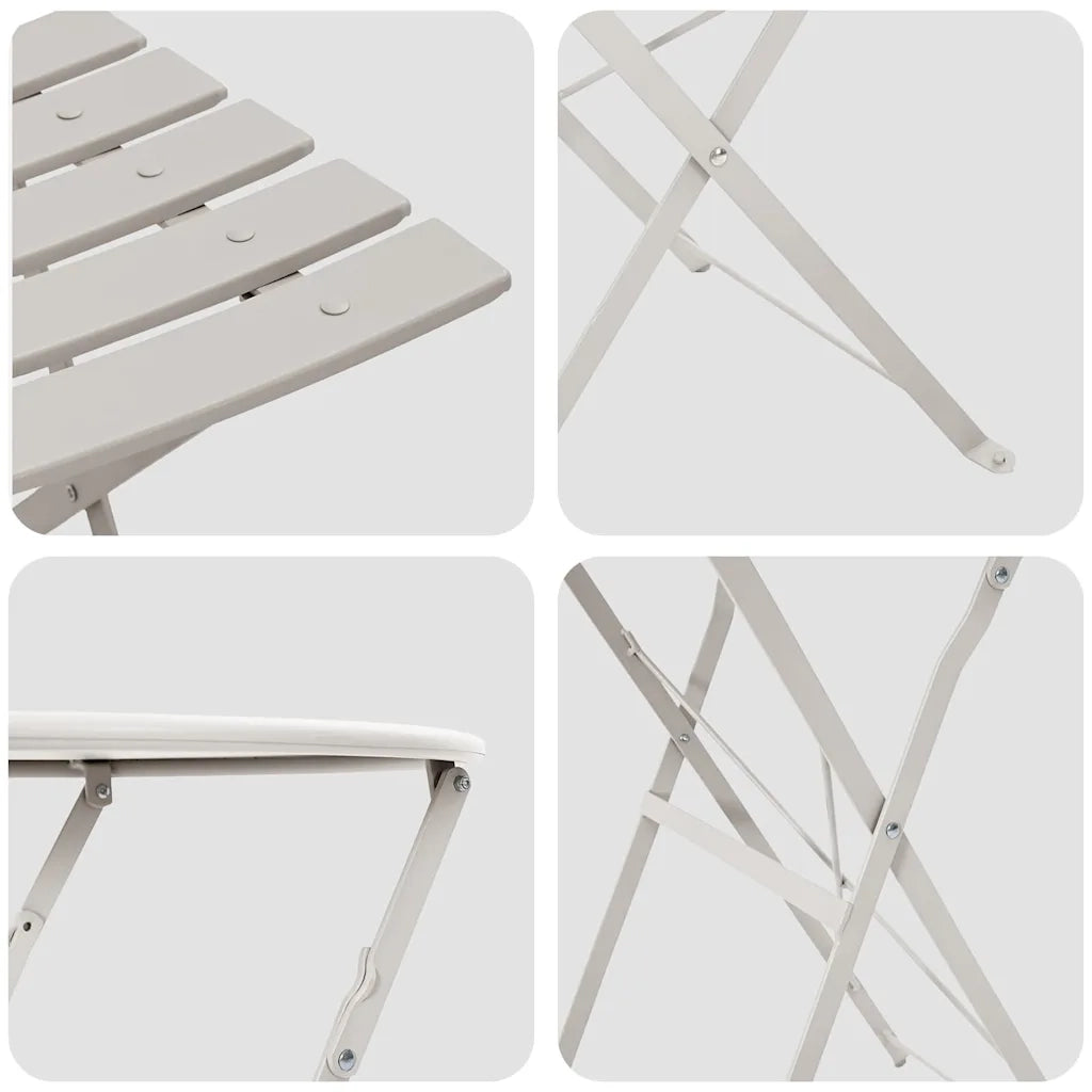 Set Bistro Pieghevole 3 pcs Beige Acciaio 42002971