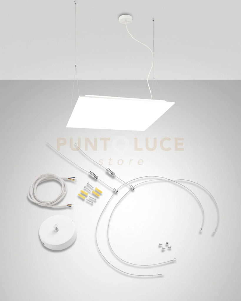 KIT SOSPENSIONE H.150 PER RAVELLO IN METALLO BIANCO