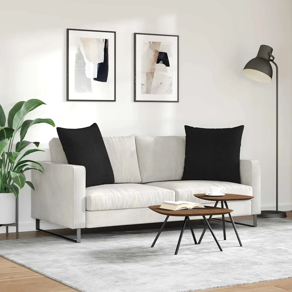 Cuscini da Divano 2 pcs Nero 60 x 60 cm Tessuto 42013999