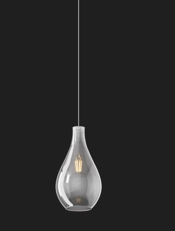 SOSP. CROMO 4 LUCI RETTANGOLARE VETRI (2 PICCOLI+2 MEDI) TUTTI FUME' 1193CR-S4 RPM-FU