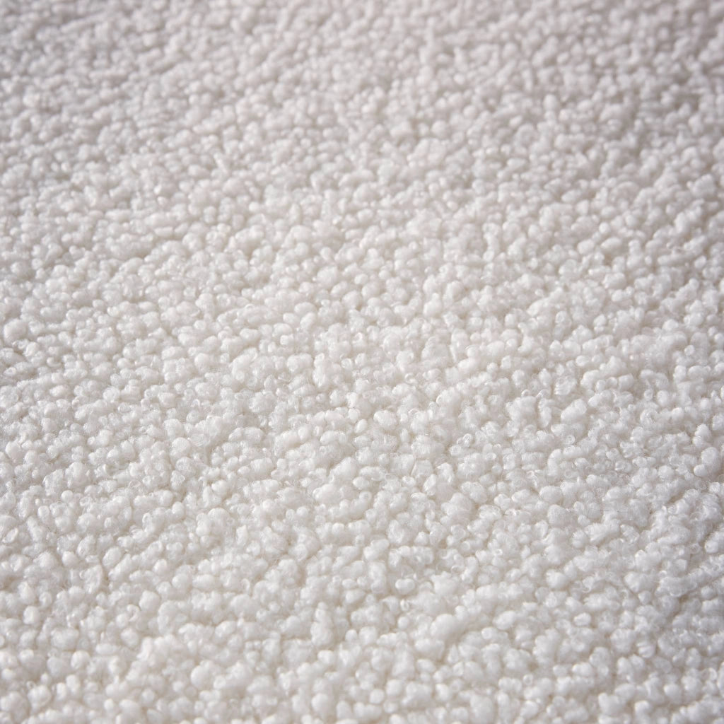 Poltrona letto bouclé con base in legno 1 posto, crema