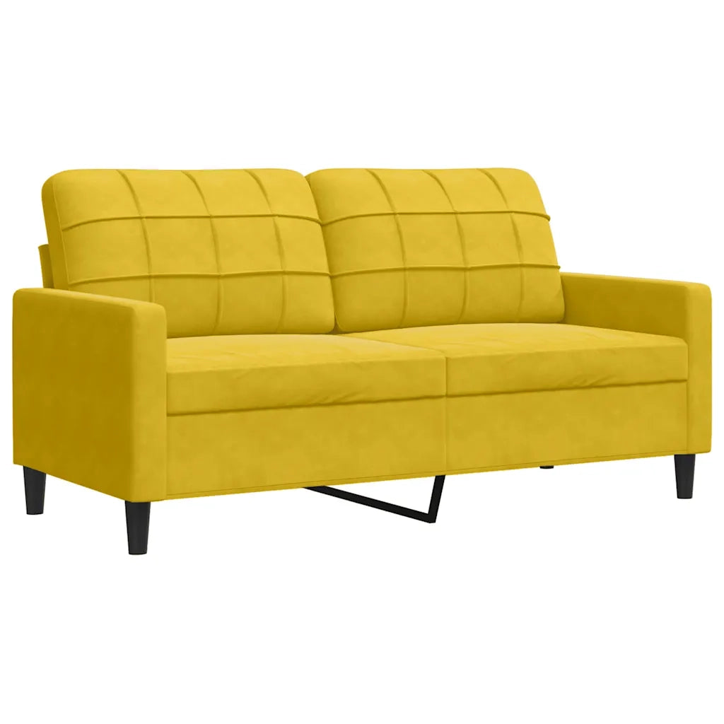 Set di Divani 3 pz con Cuscini e Rinforzi Giallo in Velluto 3278457