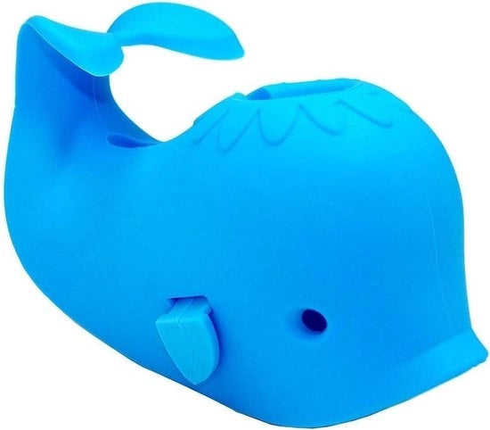 Protezione da spruzzo per rubinetti - Estensione di rubinetto in silicone - Forma di balena - Copertura di sicurezza per rubinetti da bagno - Rubinetto di sicurezza - Blu - 17 x 7,8 x 9,9 cm