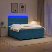 Letto box spring con materasso Blu 200 x 200 cm Velluto 3455184
