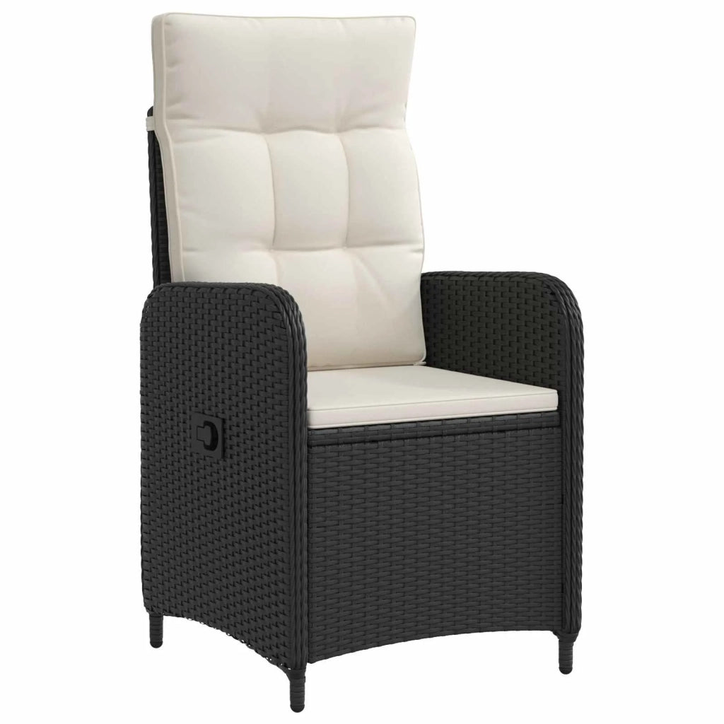 Set da pranzo per esterni 5 pz Nero e Bianco Crema polyrattan 3422300