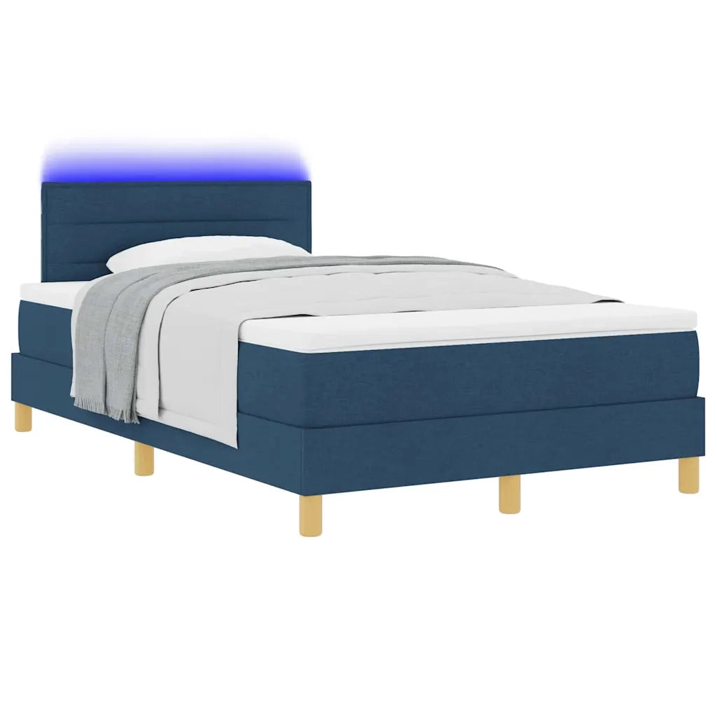 Letto a Sorgente LED con strisce LED Blu 120 x 200 cm Tessuto 3342358