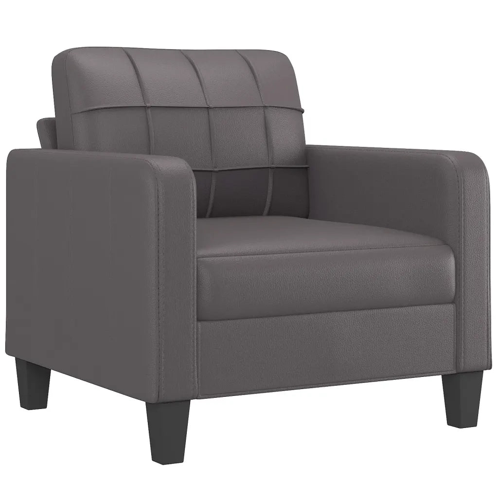 Set di Divani 3 pz con Cuscini Grigio in Similpelle 3201340