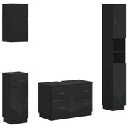 Set di Mobili da Bagno da 4 Pezzi HOORN Nero 3417955